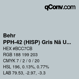 Farbcode: Behr - PPH-42 (HISP) Gris NãUtico | qconv.com